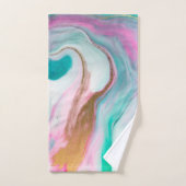 トレンディーカッコいいカラフル大理石パターン金ゴールドTouch バスタオルセット (ハンドタオル)