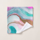 トレンディーカッコいいカラフル大理石パターン金ゴールドTouch バスタオルセット (ウォッシュタオル)