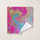 トレンディーカッコいいカラフル金ゴールド大理石パターン バスタオルセット (ウォッシュタオル)