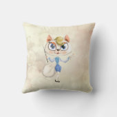 トレンディーカッコいいガーリー、ネコ、《写真》ぼけ味 クッション (裏面)