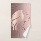 トレンディーカッコいいガール顔シルエット バスタオルセット (ハンドタオル)