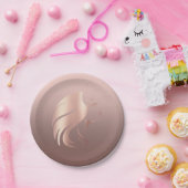 トレンディーカッコいいガール顔シルエット ペーパープレート (パーティー)