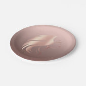 トレンディーカッコいいガール顔シルエット ペーパープレート (アングル)