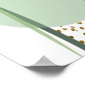 トレンディーカッコいいグリーン金ゴールドモダン抽象芸術 ポスター (角)