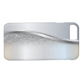 トレンディーカッコいいシルバーグリッター- パーソナライズされた Case-Mate iPhoneケース (裏面(横))