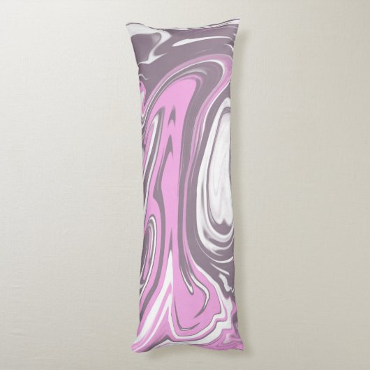 トレンディーカッコいいピファンキークグレーホワイトマーブル ボディピロー (裏面 (縦))
