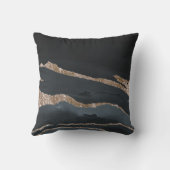 トレンディーカッコいいブラック金ゴールドマーブルストーン クッション (裏面)
