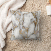 トレンディーカッコいいホワイト金ゴールド大理石テクスチャ クッション (ブランケット)
