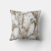 トレンディーカッコいいホワイト金ゴールド大理石テクスチャ クッション (裏面)
