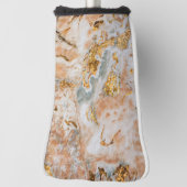 トレンディーカッコいいマーブル金ゴールドTouch ゴルフヘッドカバー (回転90)