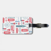 トレンディーカッコいいヴィンテージロンドンイラストレーションパターン ラゲッジタグ (裏面横)