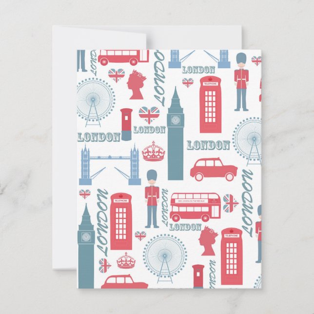 トレンディーカッコいいヴィンテージロンドンランドマークイラストレーション (正面)