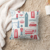 トレンディーカッコいいヴィンテージロンドンランドマークイラストレーション クッション (ブランケット)