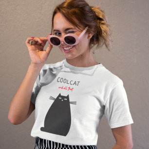 トレンディーカッコいい猫とその全てのシンプルイラストレーション Tシャツ