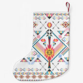 トレンディーカッコいい部族民族幾何学模様 スモールクリスマスストッキング (裏面)