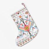 トレンディーカッコいい部族民族幾何学模様 スモールクリスマスストッキング (裏面 (吊り時))