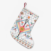 トレンディーカッコいい部族民族幾何学模様 スモールクリスマスストッキング (正面 (吊り時))