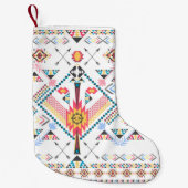 トレンディーカッコいい部族民族幾何学模様 スモールクリスマスストッキング (正面)