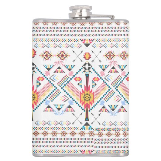 トレンディーカッコいい部族民族幾何学模様 フラスク (裏面)