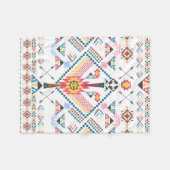 トレンディーカッコいい部族民族幾何学模様 フリースブランケット (正面(横))