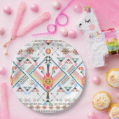 トレンディーカッコいい部族民族幾何学模様 ペーパープレート (パーティー)