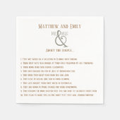 トレンディーカップル事実インスピリティ結婚ズナプキン スタンダードカクテルナプキン (正面)