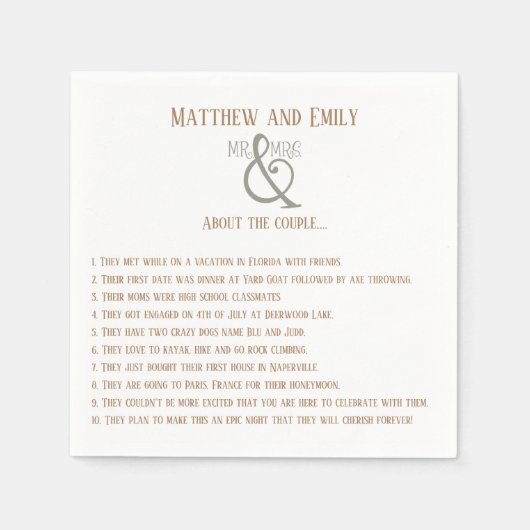 トレンディーカップル事実インスピリティ結婚ズナプキン スタンダードカクテルナプキン (正面)