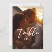 トレンディーカップル写真結婚のテーブル番号カード (正面)