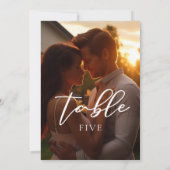 トレンディーカップル写真結婚のテーブル番号カード (裏面)