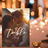 トレンディーカップル写真結婚のテーブル番号カード