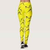 トレンディーカドミウムイエローウォメンズテニスパターン レギンス (裏面)