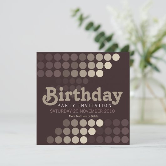 トレンディーカプチーノカフェ誕生日パーティー招待 招待状 (スタンド正面)