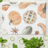 トレンディーカラフルかぼちゃ模様 |秋の雰囲気 キッチンタオル (折り畳み)