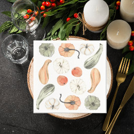 トレンディーカラフルかぼちゃ模様 |秋の雰囲気 スタンダードカクテルナプキン