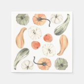 トレンディーカラフルかぼちゃ模様 |秋の雰囲気 スタンダードカクテルナプキン (正面)