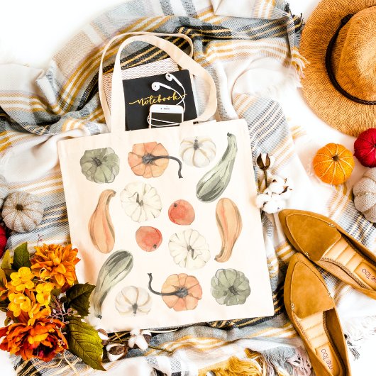 トレンディーカラフルかぼちゃ模様 |秋の雰囲気 トートバッグ