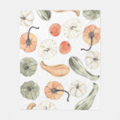 トレンディーカラフルかぼちゃ模様 |秋の雰囲気 フリースブランケット (正面)