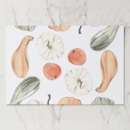 トレンディーカラフルかぼちゃ模様 |秋の雰囲気 ペーパーパッド (正面)