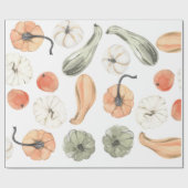 トレンディーカラフルかぼちゃ模様 |秋の雰囲気 ラッピングペーパー (フラット)