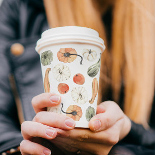 トレンディーカラフルかぼちゃ模様  秋の雰囲気 紙コップ