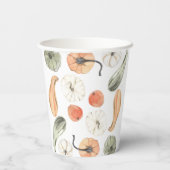 トレンディーカラフルかぼちゃ模様 |秋の雰囲気 紙コップ (裏面)