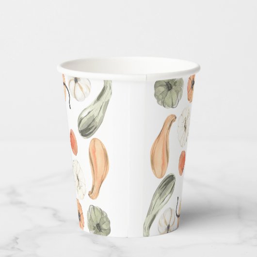 トレンディーカラフルかぼちゃ模様 |秋の雰囲気 紙コップ (右)