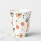 トレンディーカラフルかぼちゃ模様 |秋の雰囲気 紙コップ (正面)