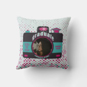 トレンディーカラフルかわいいグラッドフォトカメラヴィンテージ クッション (裏面)