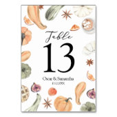 トレンディーカラフルウォーターカラーパンプキン |秋の雰囲気 テーブルナンバー (裏面)