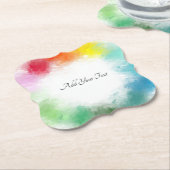トレンディーカラフルカスタムテンプレートハンドスクリプト ペーパーコースター (アングル)