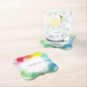 トレンディーカラフルカスタムテンプレートハンドスクリプト ペーパーコースター (インサイチュ)