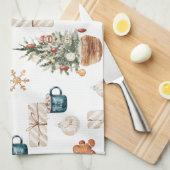 トレンディーカラフルクリスマスパターン |水彩 キッチンタオル (四つ折り)