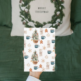 トレンディーカラフルクリスマスパターン |水彩 シーズンカード