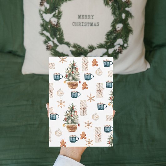 トレンディーカラフルクリスマスパターン |水彩 シーズンカード